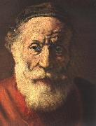 REMBRANDT Harmenszoon van Rijn Portrait of an Old Man in Red (detail) USA oil painting reproduction